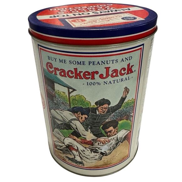 Cracker Jack Popcorn Retro Tin Vintage 1990 8"×6" - Picture 2 of 8
